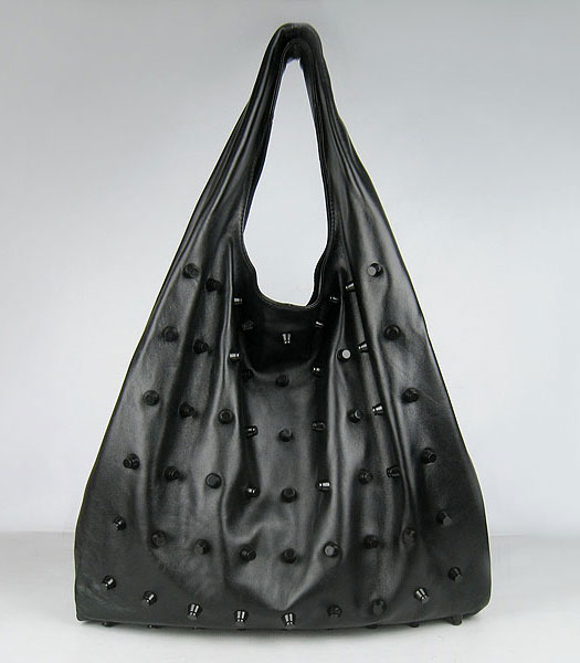 Alexander Wang Grande Studded Bag GM agnello nero